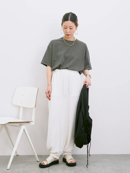 ◎【接触冷感】ビッグTシャツ（オフホワイト/チャコールグレー/ＴＯＰグレー）｜Samansa Mos2 blue（サマンサモスモス ブルー）通販