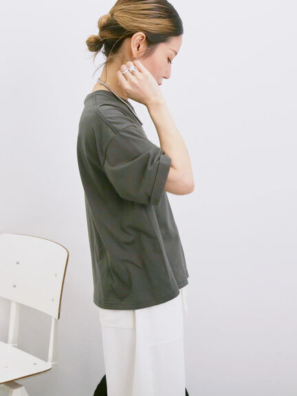 ◎【接触冷感】ビッグTシャツ（オフホワイト/チャコールグレー/ＴＯＰグレー）｜Samansa Mos2 blue（サマンサモスモス ブルー）通販