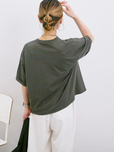 ◎【接触冷感】ビッグTシャツ（オフホワイト/チャコールグレー/ＴＯＰグレー）｜Samansa Mos2 blue（サマンサモスモス ブルー）通販