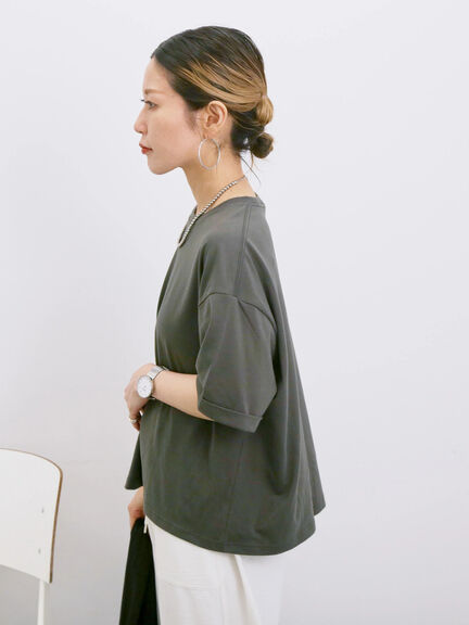 ◎【接触冷感】ビッグTシャツ（オフホワイト/チャコールグレー/ＴＯＰグレー）｜Samansa Mos2 blue（サマンサモスモス ブルー）通販