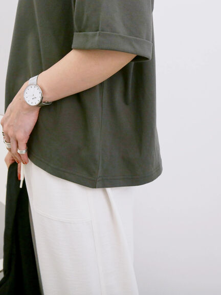 ◎【接触冷感】ビッグTシャツ（オフホワイト/チャコールグレー/ＴＯＰグレー）｜Samansa Mos2 blue（サマンサモスモス ブルー）通販