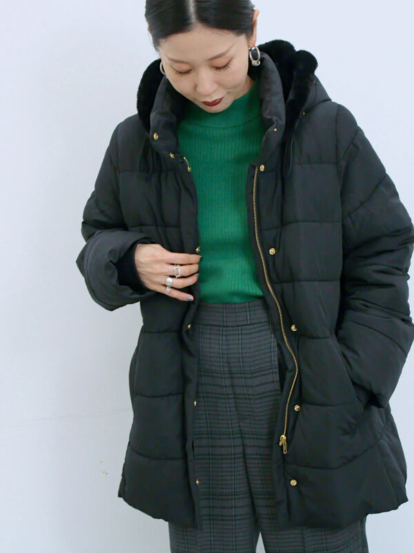 スタイルアップパデットコート（ブラック）｜Samansa Mos2 blue（サマンサモスモス ブルー）通販