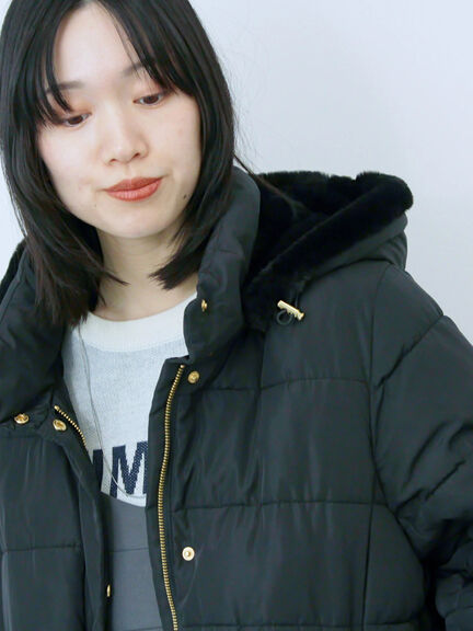 スタイルアップパデットコート（ブラック/ライトベージュ/カーキ）｜Samansa Mos2 blue（サマンサモスモス ブルー）通販