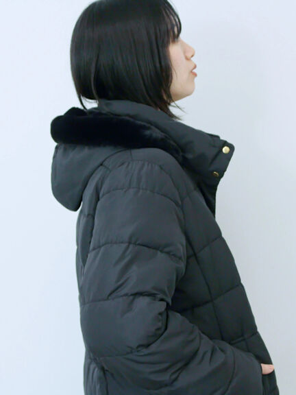 スタイルアップパデットコート（ブラック/ライトベージュ/カーキ）｜Samansa Mos2 blue（サマンサモスモス ブルー）通販