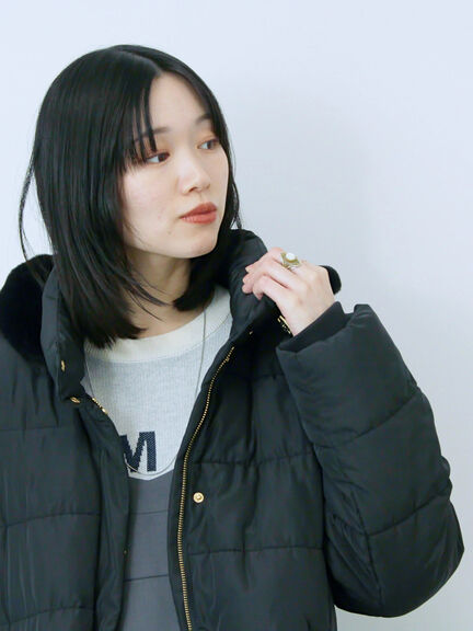 スタイルアップパデットコート（ブラック/ライトベージュ/カーキ）｜Samansa Mos2 blue（サマンサモスモス ブルー）通販