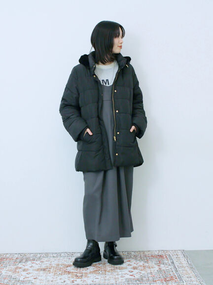 スタイルアップパデットコート（ブラック/ライトベージュ/カーキ）｜Samansa Mos2 blue（サマンサモスモス ブルー）通販