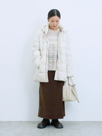 スタイルアップパデットコート（ブラック/ライトベージュ/カーキ）｜Samansa Mos2 blue（サマンサモスモス ブルー）通販