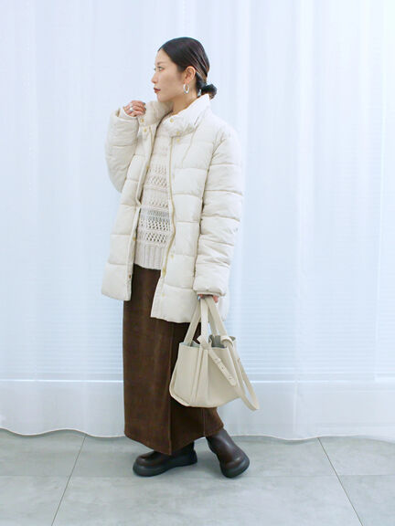 スタイルアップパデットコート（ブラック/ライトベージュ/カーキ）｜Samansa Mos2 blue（サマンサモスモス ブルー）通販