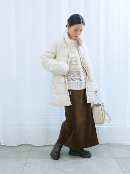 スタイルアップパデットコート（ブラック/ライトベージュ/カーキ）｜Samansa Mos2 blue（サマンサモスモス ブルー）通販