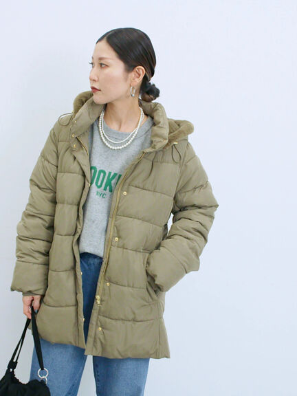 スタイルアップパデットコート（ブラック/ライトベージュ/カーキ）｜Samansa Mos2 blue（サマンサモスモス ブルー）通販