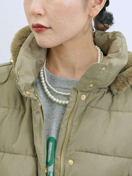 スタイルアップパデットコート（ブラック/ライトベージュ/カーキ）｜Samansa Mos2 blue（サマンサモスモス ブルー）通販