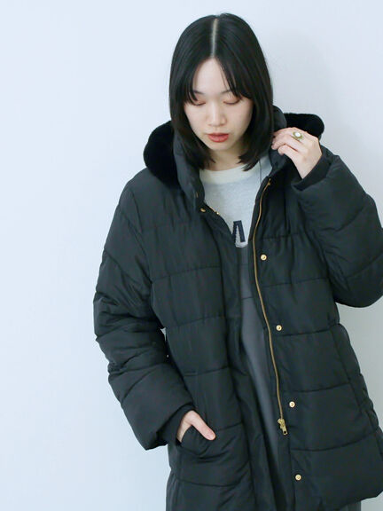 スタイルアップパデットコート（ブラック/ライトベージュ/カーキ）｜Samansa Mos2 blue（サマンサモスモス ブルー）通販