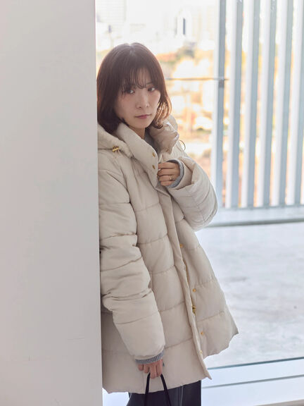 スタイルアップパデットコート（ブラック/ライトベージュ/カーキ）｜Samansa Mos2 blue（サマンサモスモス ブルー）通販