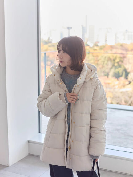 スタイルアップパデットコート（ブラック/ライトベージュ/カーキ）｜Samansa Mos2 blue（サマンサモスモス ブルー）通販