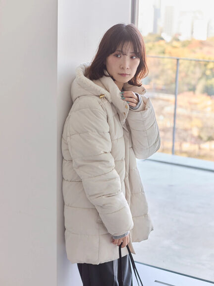 スタイルアップパデットコート（ブラック/ライトベージュ/カーキ）｜Samansa Mos2 blue（サマンサモスモス ブルー）通販