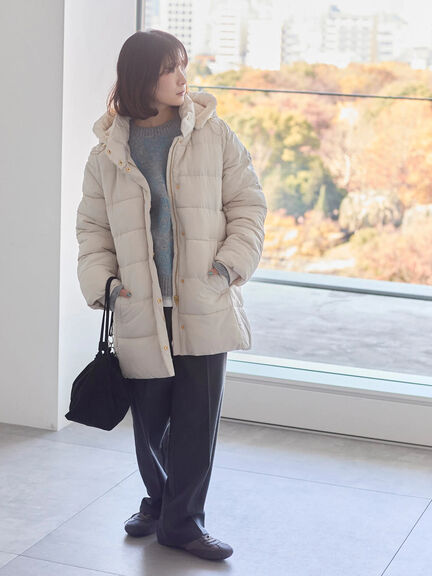 スタイルアップパデットコート（ブラック/ライトベージュ/カーキ）｜Samansa Mos2 blue（サマンサモスモス ブルー）通販