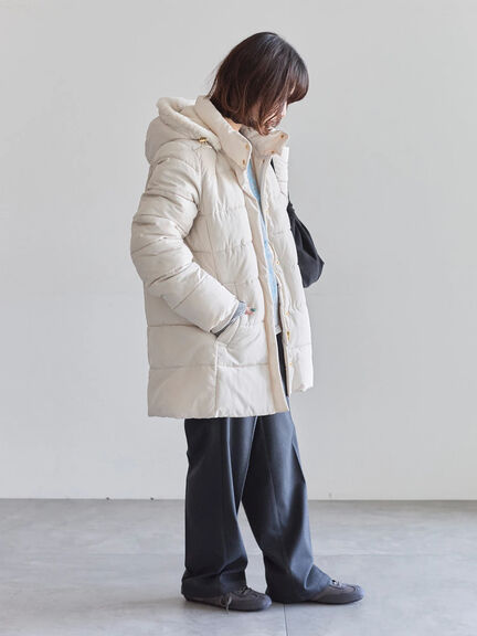 スタイルアップパデットコート（ブラック/ライトベージュ/カーキ）｜Samansa Mos2 blue（サマンサモスモス ブルー）通販