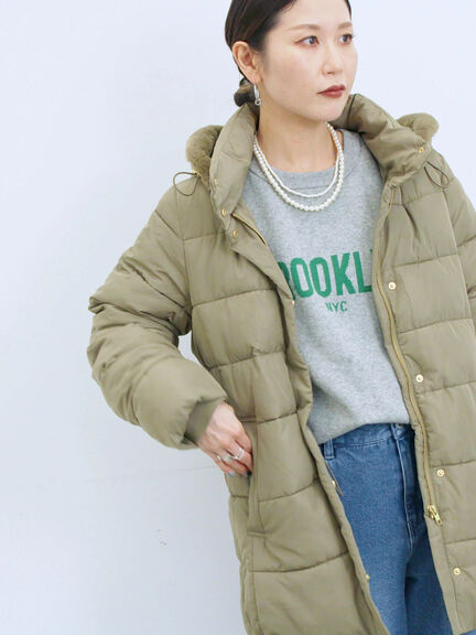 スタイルアップパデットコート（ブラック/ライトベージュ/カーキ）｜Samansa Mos2 blue（サマンサモスモス ブルー）通販