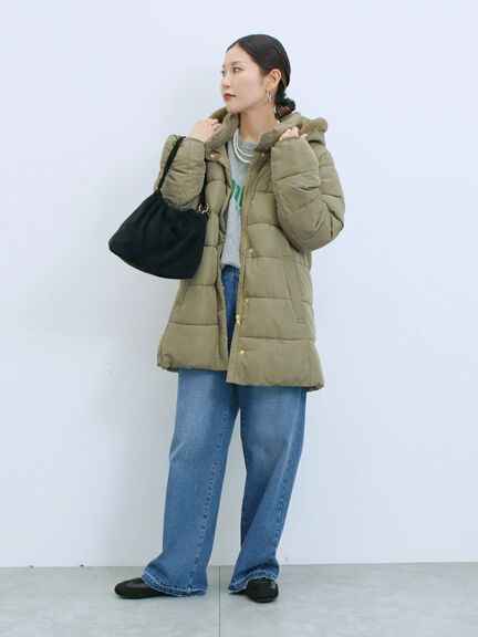 スタイルアップパデットコート（ブラック/ライトベージュ/カーキ）｜Samansa Mos2 blue（サマンサモスモス ブルー）通販