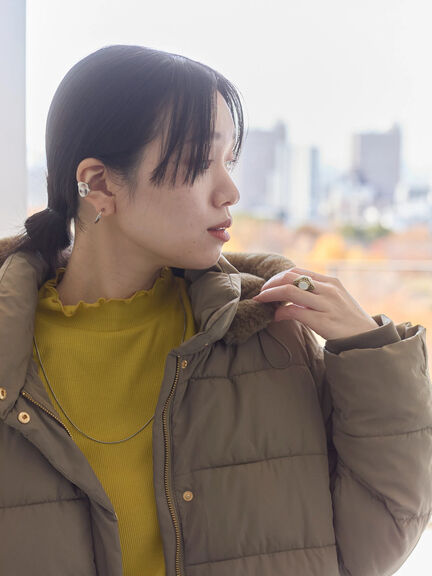 スタイルアップパデットコート（ブラック/ライトベージュ/カーキ）｜Samansa Mos2 blue（サマンサモスモス ブルー）通販