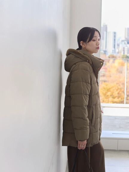 スタイルアップパデットコート（ブラック/ライトベージュ/カーキ）｜Samansa Mos2 blue（サマンサモスモス ブルー）通販