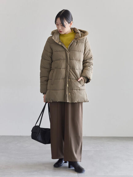 スタイルアップパデットコート（ブラック/ライトベージュ/カーキ）｜Samansa Mos2 blue（サマンサモスモス ブルー）通販