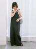 ◎ワッシャーフリルボリュームサロペット（ブラック/ブラウン/ネイビー）｜Samansa Mos2 blue（サマンサモスモス ブルー）通販
