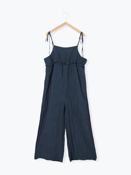 ◎ワッシャーフリルボリュームサロペット（ブラック/ブラウン/ネイビー）｜Samansa Mos2 blue（サマンサモスモス ブルー）通販