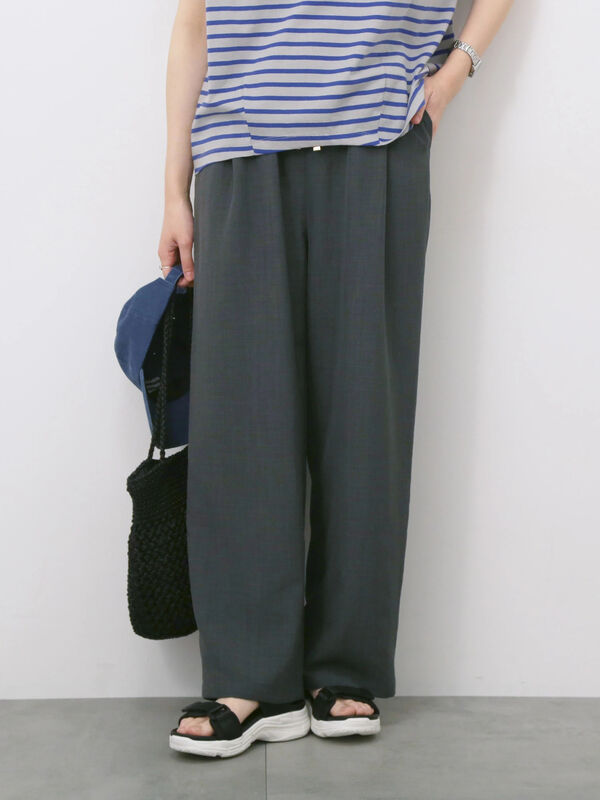 リネンタッチイージーパンツ（チャコールグレー）｜Samansa Mos2 blue（サマンサモスモス ブルー）通販
