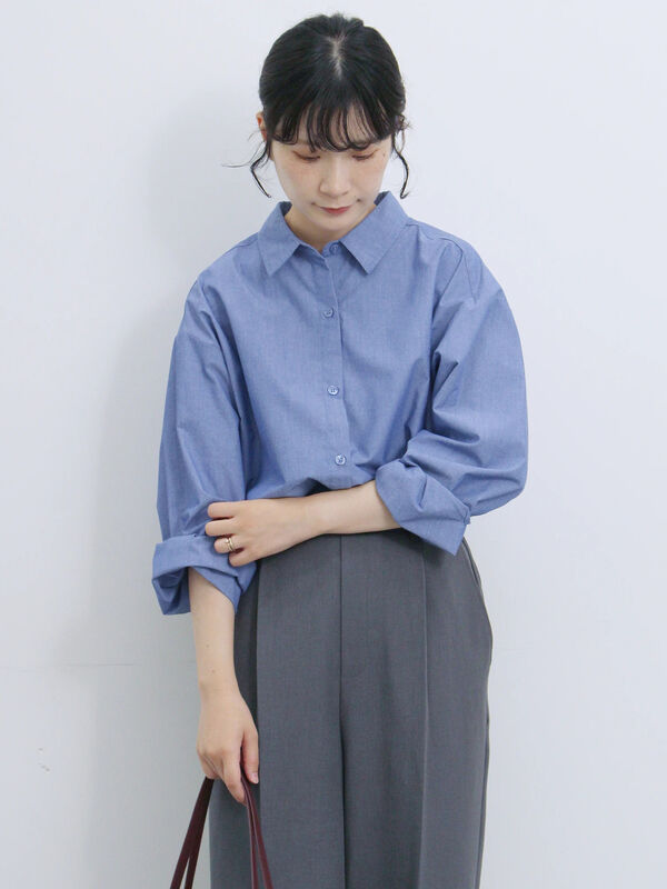 【イージーケア】マルチスタイルシャツ（ブルー）｜Samansa Mos2 blue（サマンサモスモス ブルー）通販