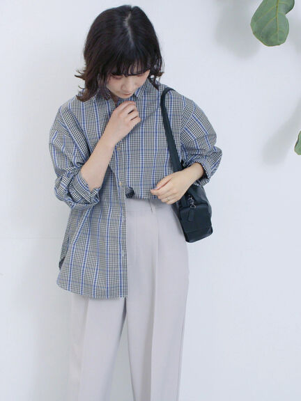 【イージーケア】マルチスタイルシャツ（グレー/ブラック/ベージュ/ブルー/キナリ）｜Samansa Mos2 blue（サマンサモスモス ブルー）通販