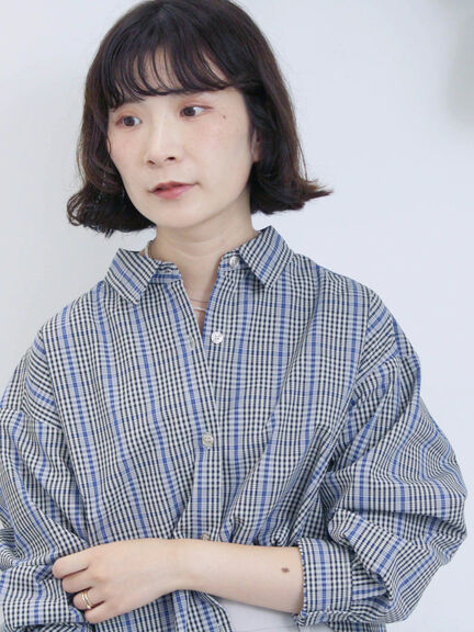 【イージーケア】マルチスタイルシャツ（グレー/ブラック/ベージュ/ブルー/キナリ）｜Samansa Mos2 blue（サマンサモスモス ブルー）通販