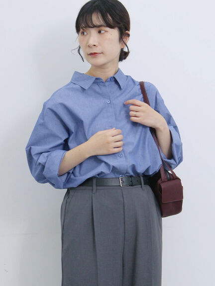 【イージーケア】マルチスタイルシャツ（グレー/ブラック/ベージュ/ブルー/キナリ）｜Samansa Mos2 blue（サマンサモスモス ブルー）通販