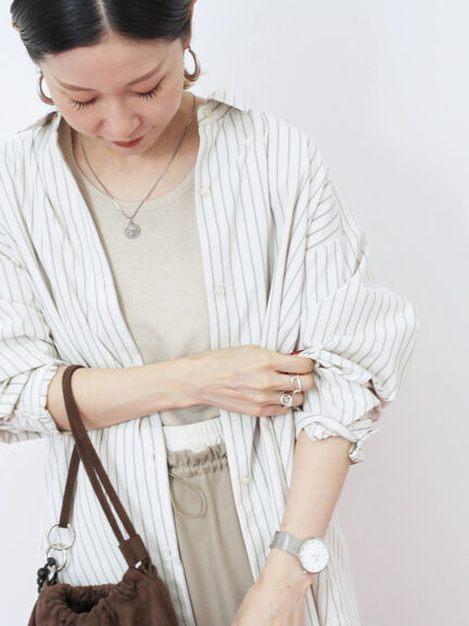 【イージーケア】マルチスタイルシャツ（グレー/ブラック/ベージュ/ブルー/キナリ）｜Samansa Mos2 blue（サマンサモスモス ブルー）通販