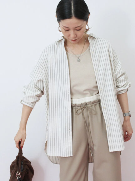 【イージーケア】マルチスタイルシャツ（グレー/ブラック/ベージュ/ブルー/キナリ）｜Samansa Mos2 blue（サマンサモスモス ブルー）通販