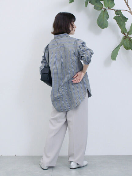 【イージーケア】マルチスタイルシャツ（グレー/ブラック/ベージュ/ブルー/キナリ）｜Samansa Mos2 blue（サマンサモスモス ブルー）通販