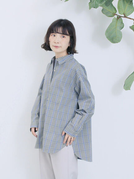 【イージーケア】マルチスタイルシャツ（グレー/ブラック/ベージュ/ブルー/キナリ）｜Samansa Mos2 blue（サマンサモスモス ブルー）通販