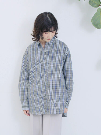 【イージーケア】マルチスタイルシャツ（グレー/ブラック/ベージュ/ブルー/キナリ）｜Samansa Mos2 blue（サマンサモスモス ブルー）通販