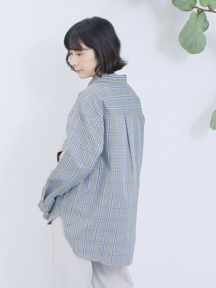 【イージーケア】マルチスタイルシャツ（グレー/ブラック/ベージュ/ブルー/キナリ）｜Samansa Mos2 blue（サマンサモスモス ブルー）通販