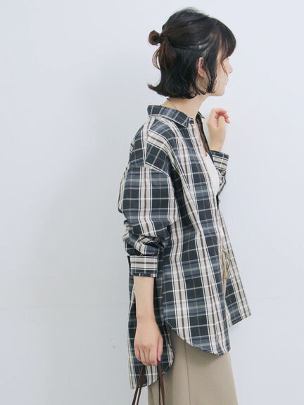 【イージーケア】マルチスタイルシャツ（グレー/ブラック/ベージュ/ブルー/キナリ）｜Samansa Mos2 blue（サマンサモスモス ブルー）通販