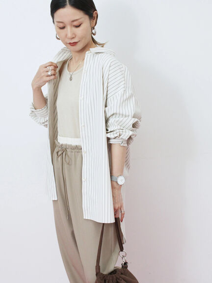 【イージーケア】マルチスタイルシャツ（グレー/ブラック/ベージュ/ブルー/キナリ）｜Samansa Mos2 blue（サマンサモスモス ブルー）通販