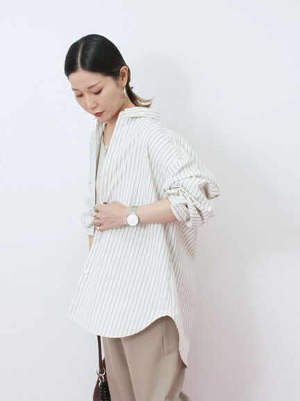 【イージーケア】マルチスタイルシャツ（グレー/ブラック/ベージュ/ブルー/キナリ）｜Samansa Mos2 blue（サマンサモスモス ブルー）通販