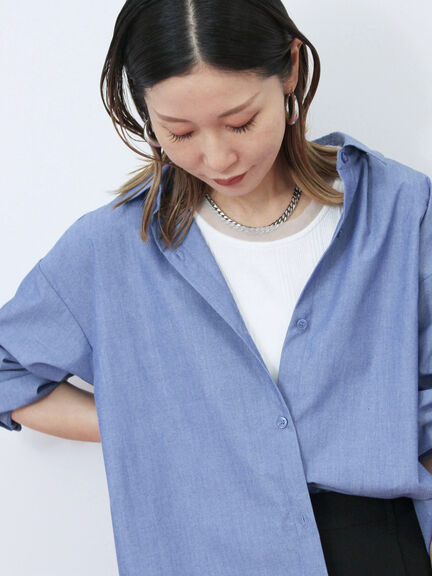 【イージーケア】マルチスタイルシャツ（グレー/ブラック/ベージュ/ブルー/キナリ）｜Samansa Mos2 blue（サマンサモスモス ブルー）通販