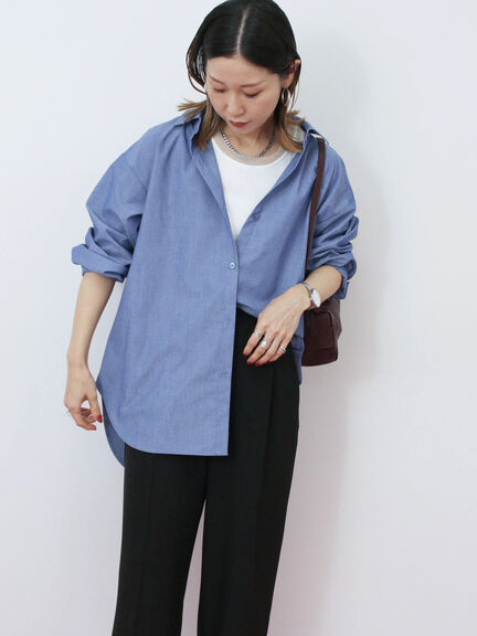 【イージーケア】マルチスタイルシャツ（グレー/ブラック/ベージュ/ブルー/キナリ）｜Samansa Mos2 blue（サマンサモスモス ブルー）通販