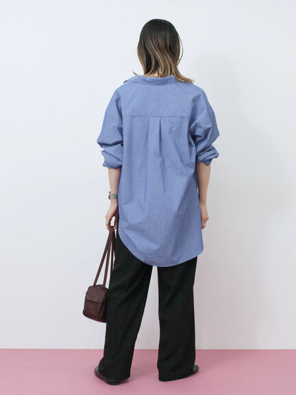 【イージーケア】マルチスタイルシャツ（グレー/ブラック/ベージュ/ブルー/キナリ）｜Samansa Mos2 blue（サマンサモスモス ブルー）通販