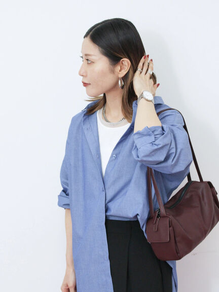 【イージーケア】マルチスタイルシャツ（グレー/ブラック/ベージュ/ブルー/キナリ）｜Samansa Mos2 blue（サマンサモスモス ブルー）通販