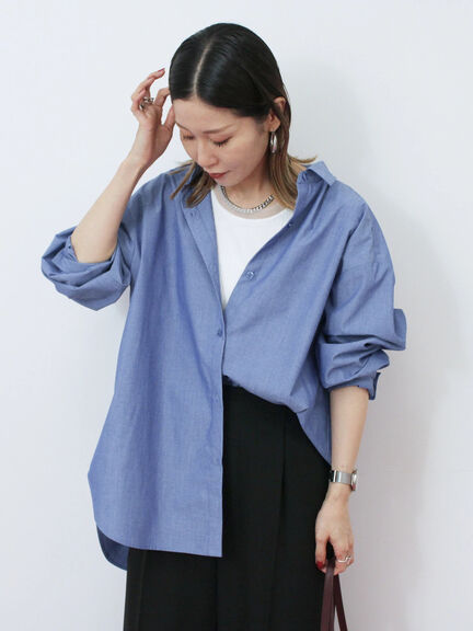 【イージーケア】マルチスタイルシャツ（グレー/ブラック/ベージュ/ブルー/キナリ）｜Samansa Mos2 blue（サマンサモスモス ブルー）通販