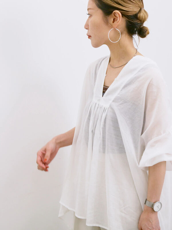 ◎シフォンタックブラウス（オフホワイト）｜Samansa Mos2 blue（サマンサモスモス ブルー）通販