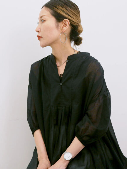 ◎シフォンタックブラウス（オフホワイト/ブラック/ブルー）｜Samansa Mos2 blue（サマンサモスモス ブルー）通販