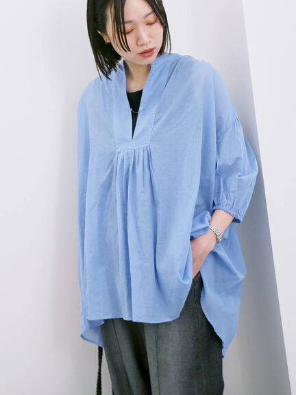 ◎シフォンタックブラウス（オフホワイト/ブラック/ブルー）｜Samansa Mos2 blue（サマンサモスモス ブルー）通販